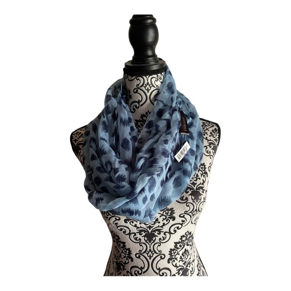 Blue Star Blue Animal Print Infinity Scarf